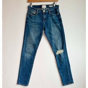 Frame Denim Le Garcon Cooper Relaxed Slim Boyfriend Distressed Jean size 24